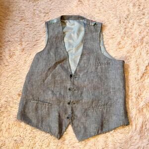 Bar III Men’s Linen Tropical Floral Hipster Beachy Vacation Resort Suit Vest